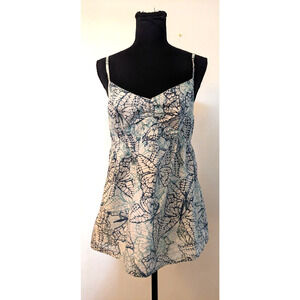 New LC Lauren Conrad sz M Smocked Tank Top Blouse butterfly print 1890